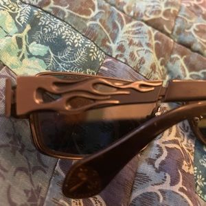 Black Eye Men's Eyeglass Frames with Flames